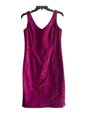 Etcetera Fuchsia Pink Floral Jacquard Midi Dress size 10